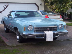 ещё одна, не могу я больше
<br />75 MONTE CARLO-ORIGINAL - $5500 ORIGINAL 350 V8 FOUR BARREL ENGINE WITH 68K MILES ON IT. ORIGINAL RADIO,PAINT,INTERIOR,SEATS. GREAT CONDITION INSIDE AND OUT. POWDER BLUE WITH WHITE TOP. 
<br />CLEAN TITLE
