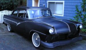 1956 Ford Fairlane Freshly Rebuilt 292 V8, Bored .060 0ver, Decked, Balanced, Big Street Cam, Tri-power Manifold, New Clutch, Recored Radiator, Brand New Interior, Shaved Door Handles,Hood &amp; Trunk Lid, Frenched License Plate, Fuel Cell, Flat Black PPG pai